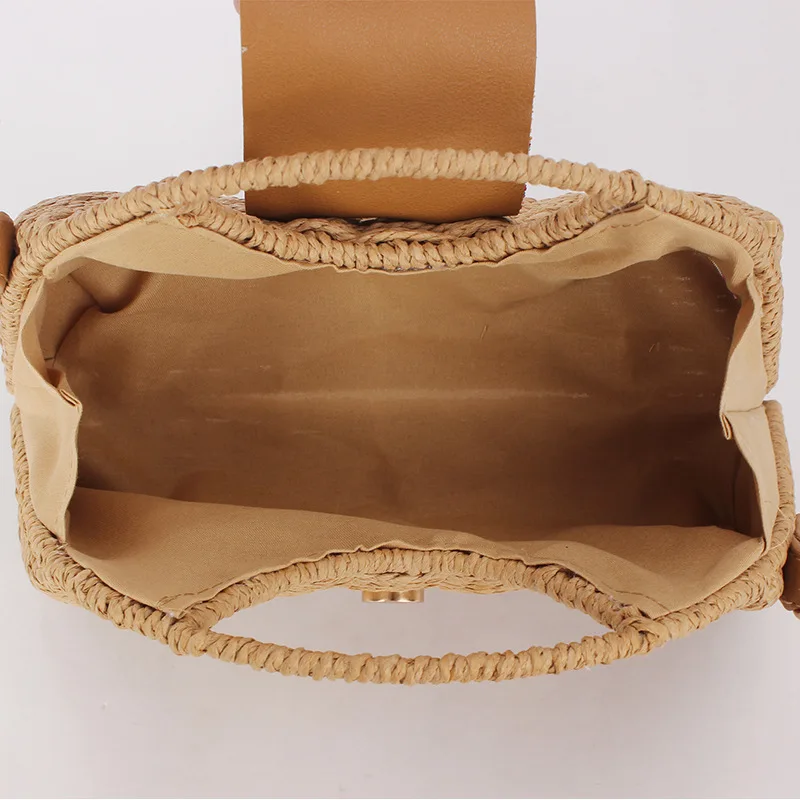 Summer Straw Woven Bag for Women Shoulder Bag Raffia Paper Rope Boho Beach Handbags Casual Messenger Crossbody Bag Female Purse view 6