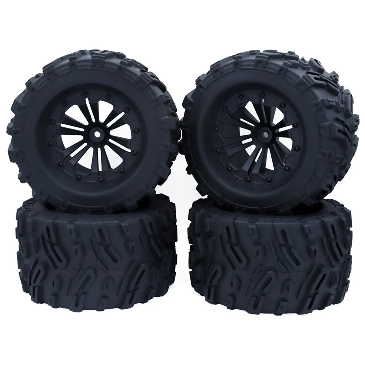 

AAM-4PCS 125mm 1.9 Beadlock Wheel Rim Tire Set for 1/10 RC Crawler Car TRX4 RC-4WD D90 Axial SCX10 II III ,D