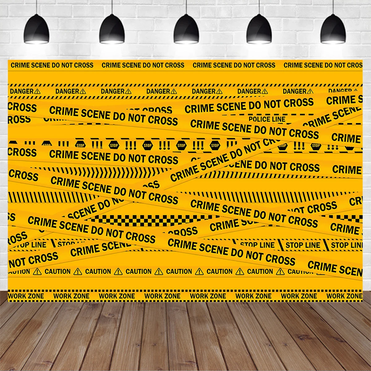 

Detective Them Family Holiday Party Photography Backdrop Prop Crime Scene Do Not Cross Warning Slogan Background Banner Photo