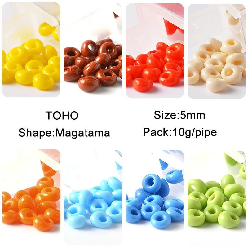 5mm 10g/Pipe Japan TOHO Glass Seed Beads Magatama Shape Glass Seed Bead For Needlework Handemade Jewelry Making