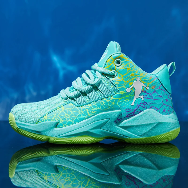

Kid’s Basketball Shoes Non-slip Breathable Basketball Training Sneakers Lace-up Children Basketball Boots Boys Athletic Shoes