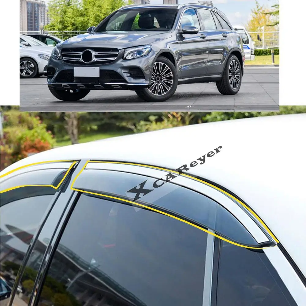 

For Mercedes Benz GLC X253 2016 2017 2018 2019 Car Body Styling Sticker Plastic Window Glass Wind Visor Rain/Sun Guard Vent