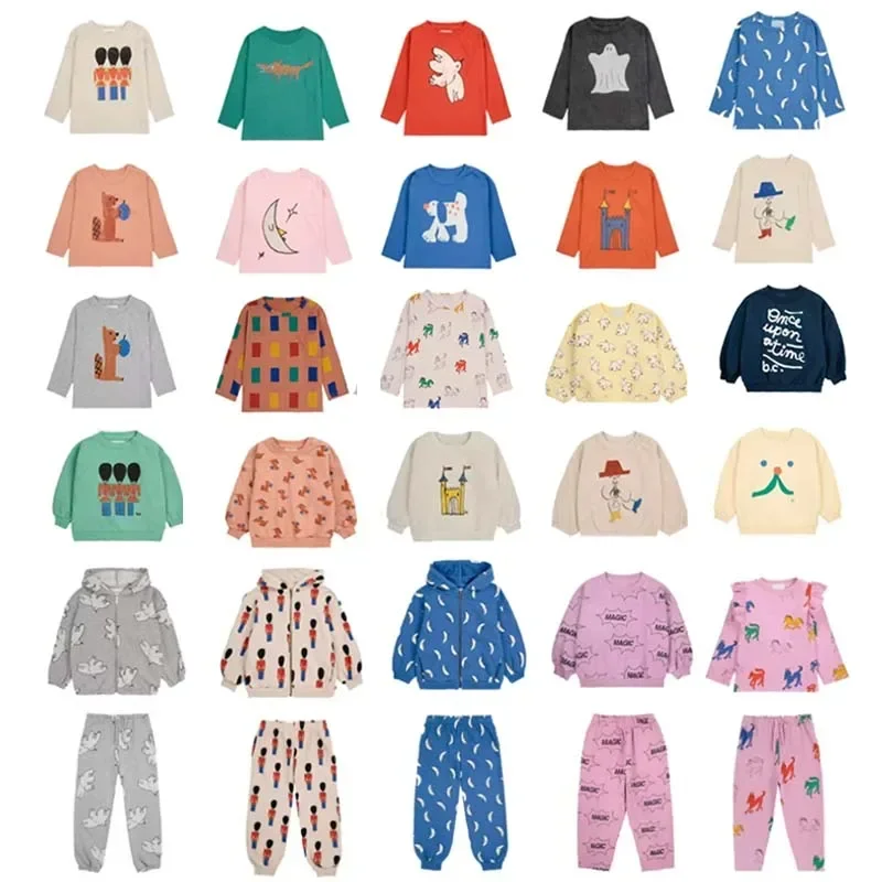 Per Verkoop (Schip In September) 2024 Bc Herfst Kids Sweatshirts Meisjes Schattige Print Baby Kinderen Katoenen Broek Jongens T-Shirts Met Capuchon