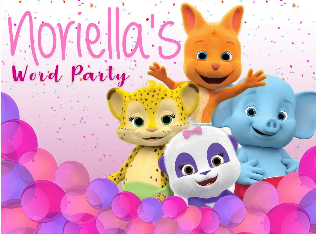 7x5ft Personalized Baby Animal Word Party Happy Birthday Custom Washable Wrinkle Free Photo Background Backdrop Polyester Fabric