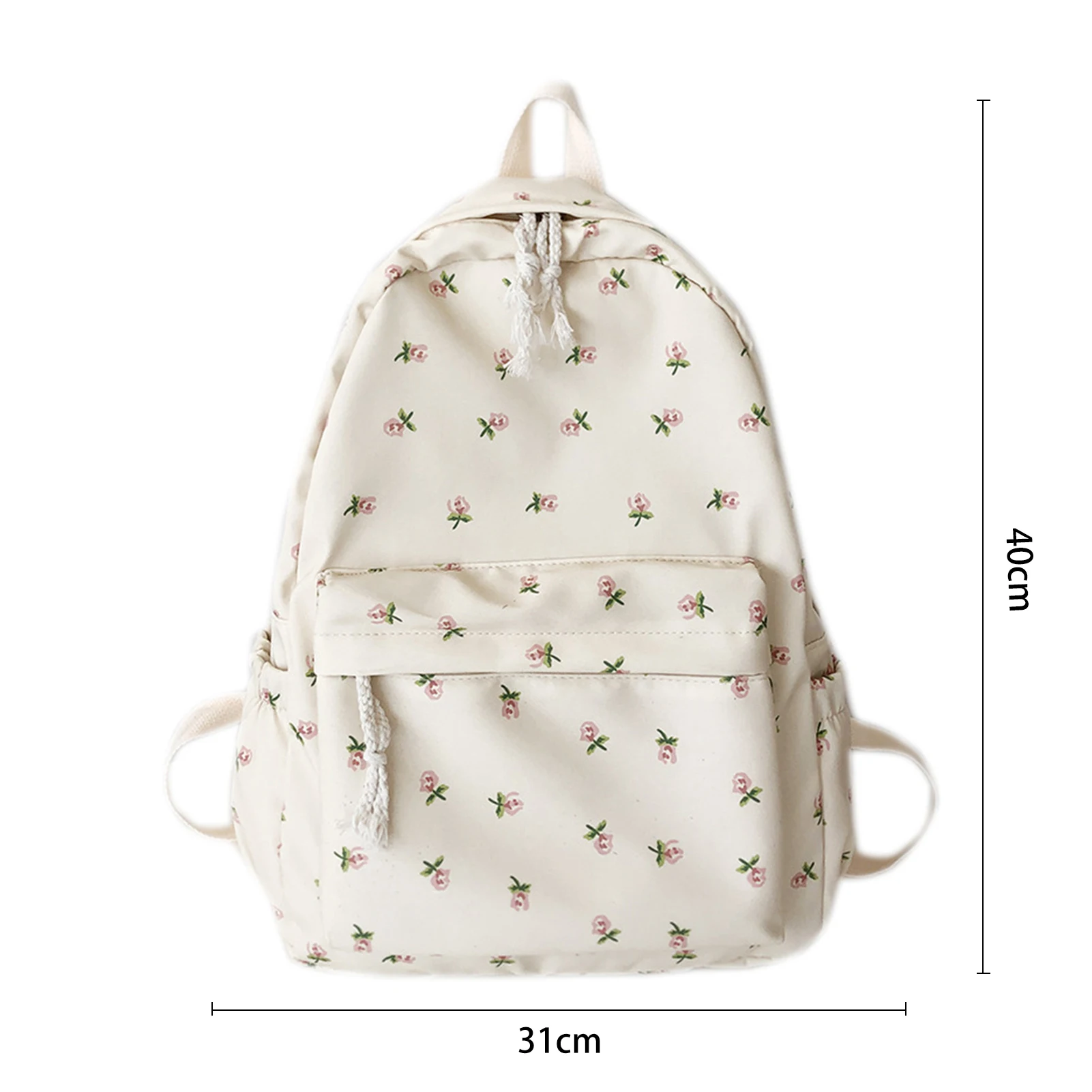 Flower Printed Backpack School Bags Lightweight Portable Bag for Shopping Outdoor Activities