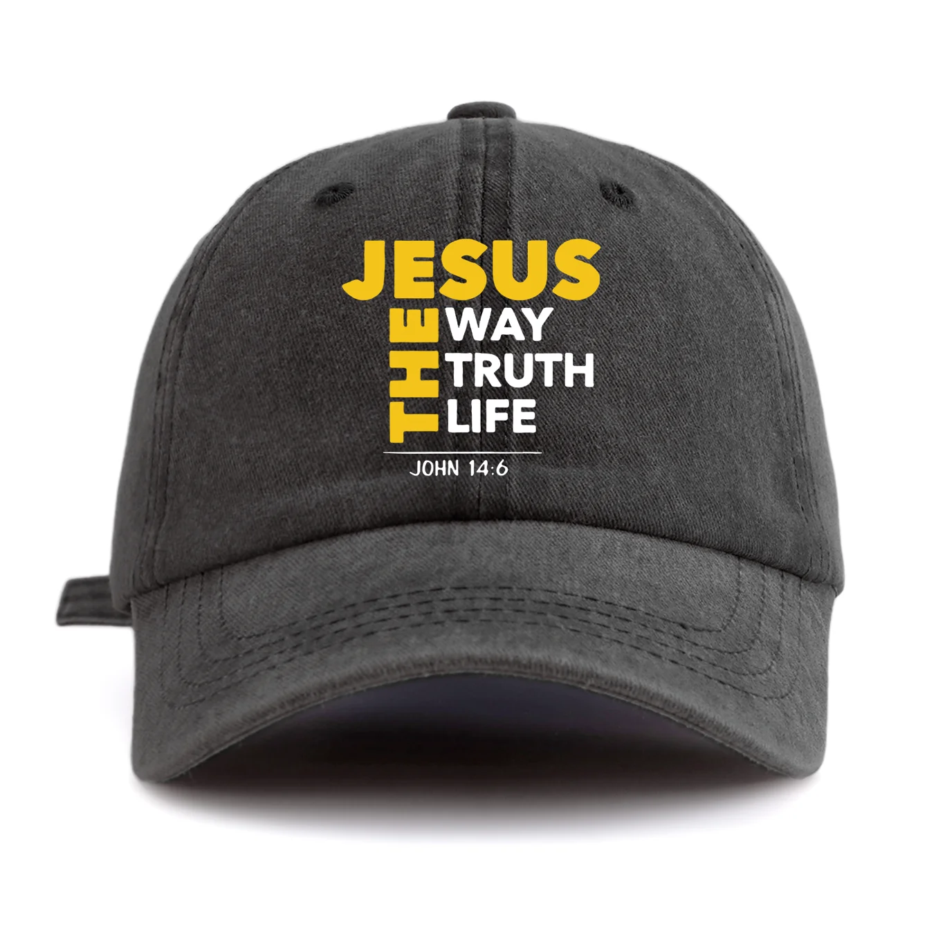 1 Pc JESUS CROSS Print Washed Baseball Cap, Classic Casual Stylish, Perfect Gift For Families And Friends