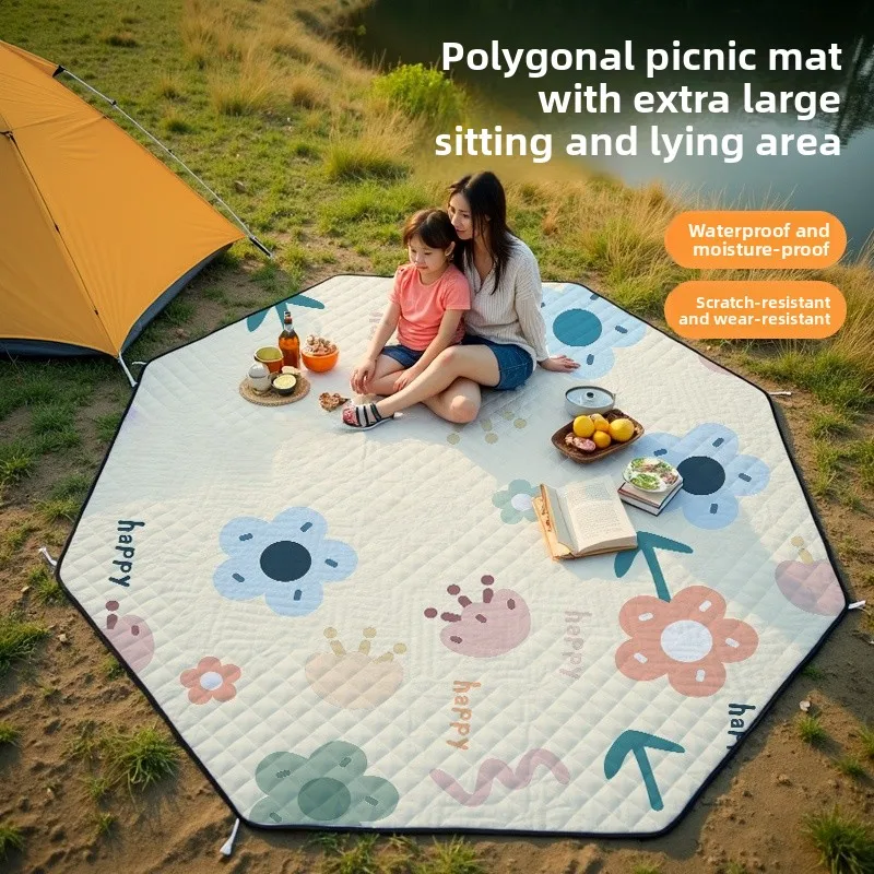 

Thiened Portable Outdoor Cam Picnic Mat Waterproof Moisture-proof Polygonal Extra Large Size Lawn und Pad