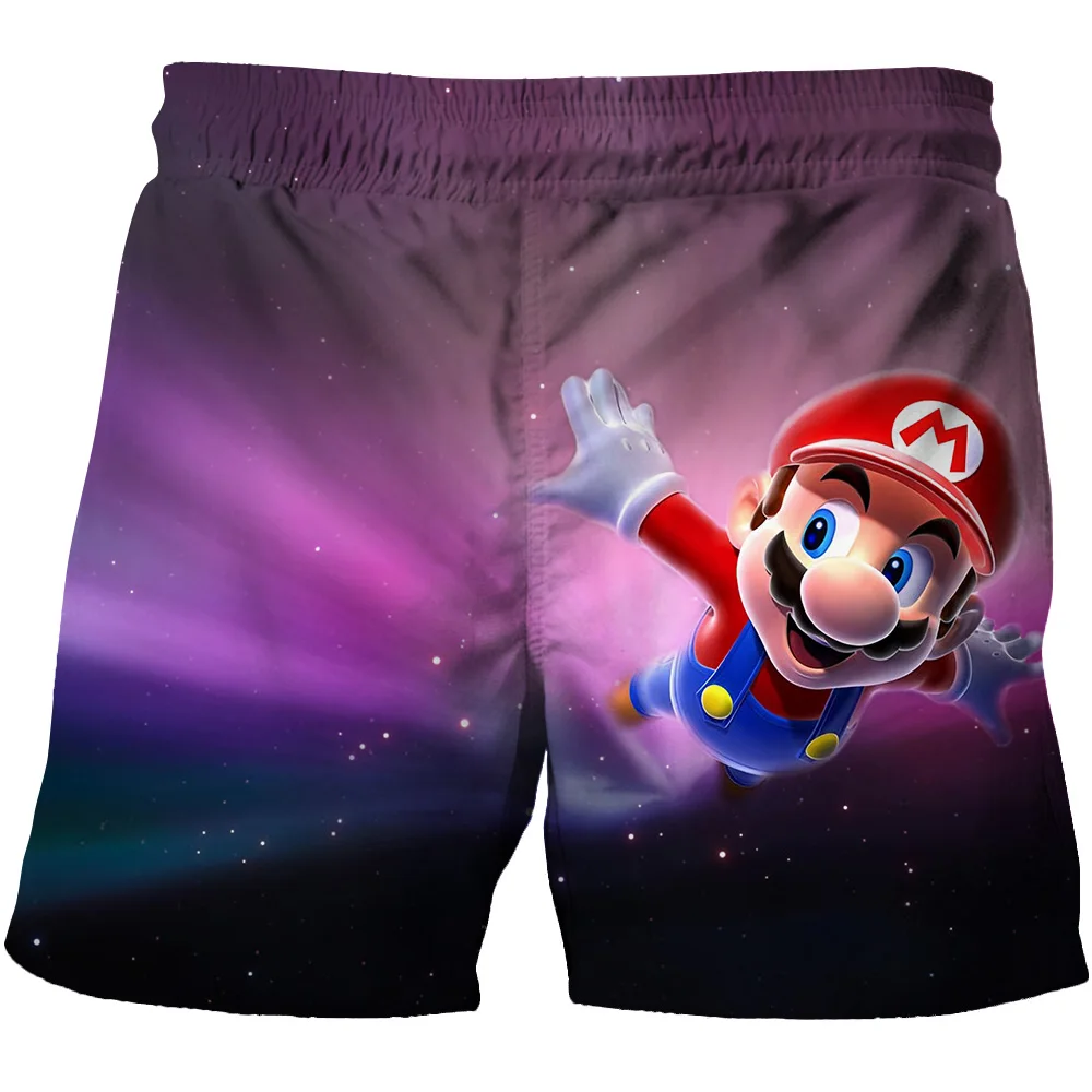 2025 verão venda quente dos desenhos animados mario impresso shorts, 3d digital impresso praia shorts, shorts casuais de secagem rápida das crianças