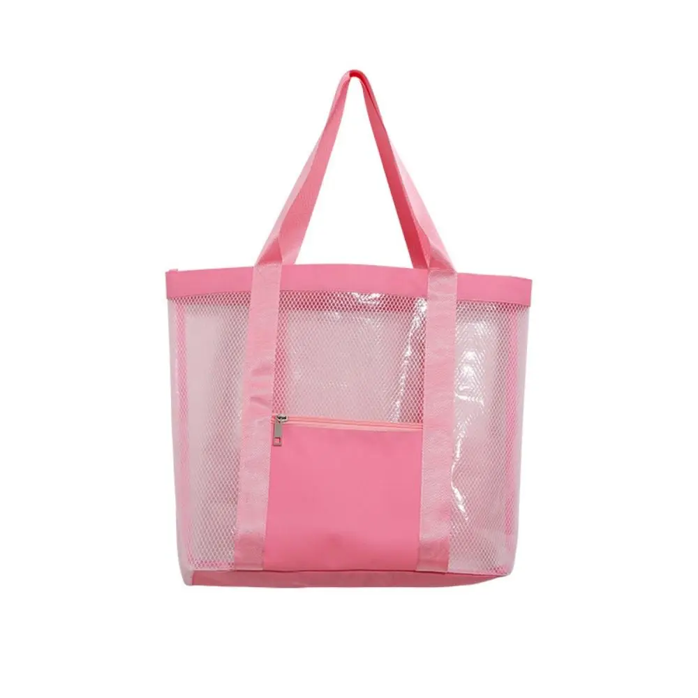 

Cute PVC Beach Tote Bag Summer Handbag Transparent Mesh Bag Storage Bag Shoulder Pouch Travel Shoulder Bag Sports