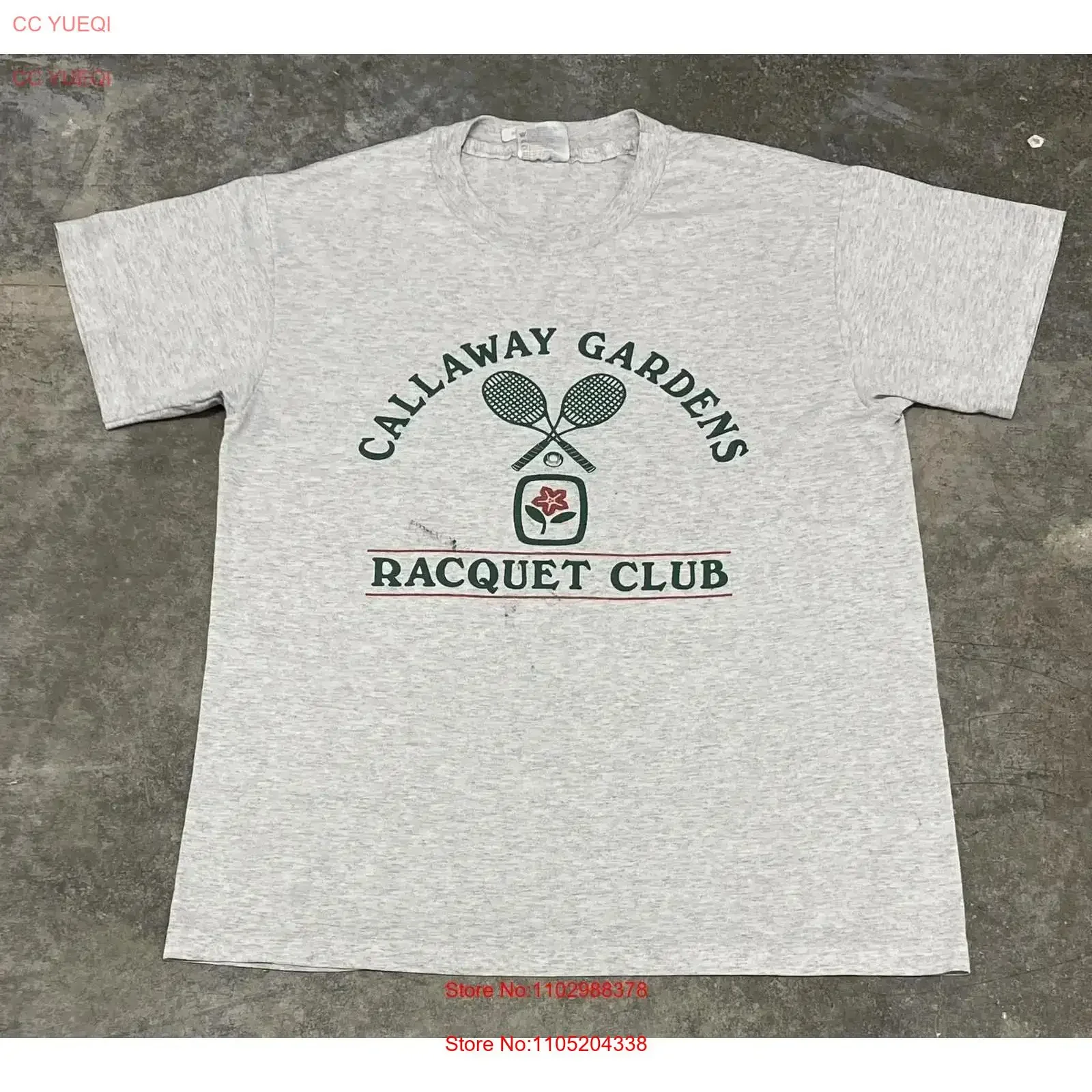 

VTG Calloway Gardens Racquet Club Gray T Shirt Adult Medium vintage Washed homme Stylish graphic Soft Slightly Breathable