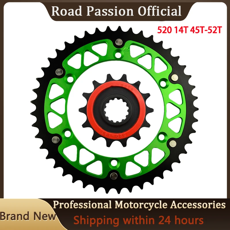 

520 Motorcycle 45T~52T 14T Front & Rear Sprocket For KAWASAKI KLX250 SDF SEF 2013 2014 KLX250S 2006 2007 KLX 250S KLX 250 S