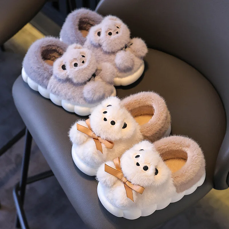 

2025 Cute Autumn/Winter Cotton Slippers Cover Heel Cute Cartoon Flat Plush Slippers Autumn Anime Peripheral Christmas Gift