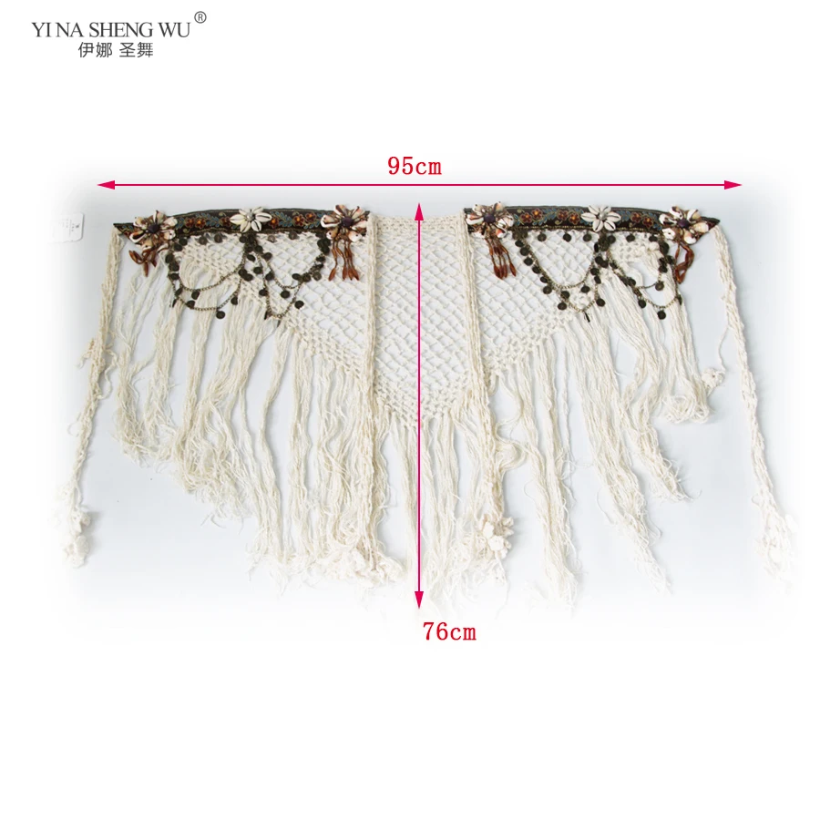 Tribal ATS riem buikdans heupsjaal kleding kwast munt zigeuner buik stijl handgemaakte heupsjaal accessoires verstelbaar