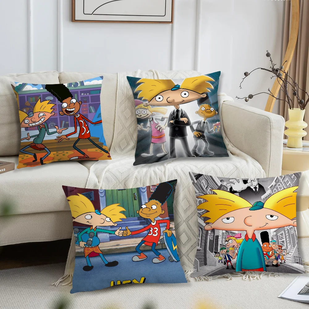 Cartoon H-Hey Cute A-Arnolds cushion cover Accessories Square Cushion Room Bedroom Headboard Sofa Living Backrest Car Nap Time