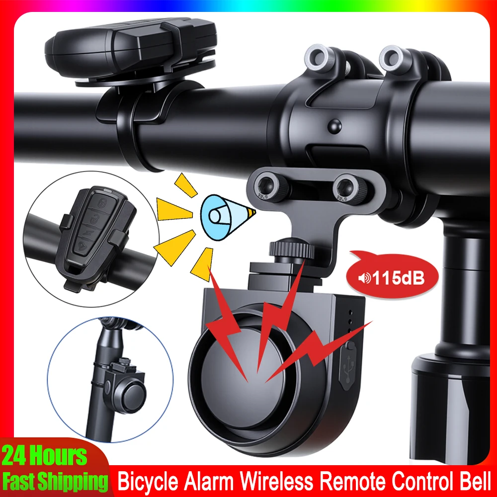 

Elecpow Bicycle Alarm Wireless Remote Control Bell 115dB Bike Motorcycle Anti Theft Alarm System Sensitivity Volume Adjustable