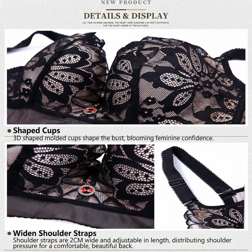 Women Plus Size Lace Bra Panty - Full Coverage Bra review and price