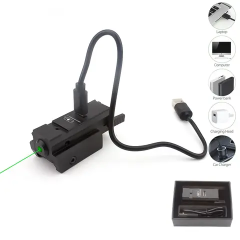 USB Rechargeable Red and Green Laser Low Rail Sight Hanging calibrator Glock Accessories Adjustable up and down Left and Right