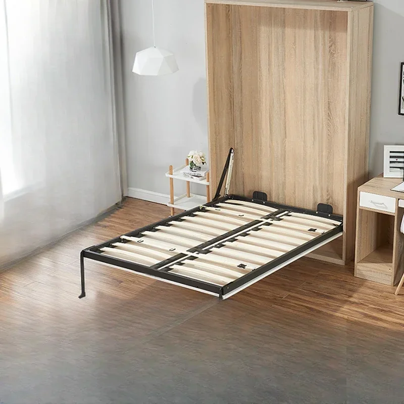 

Wall-mounted invisible bed Front side flip wall hidden folding bed Study Murphy bed