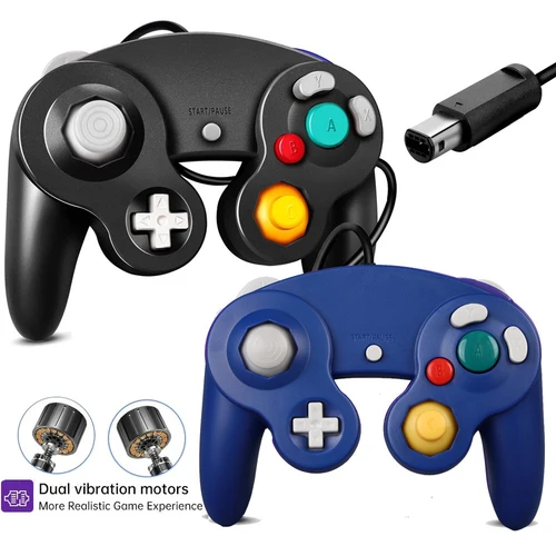 Mando con cable USB para Gamecube, Joystick de mano Compatible con Nintendo para NGC, control GC para MAC, ordenador y PC
