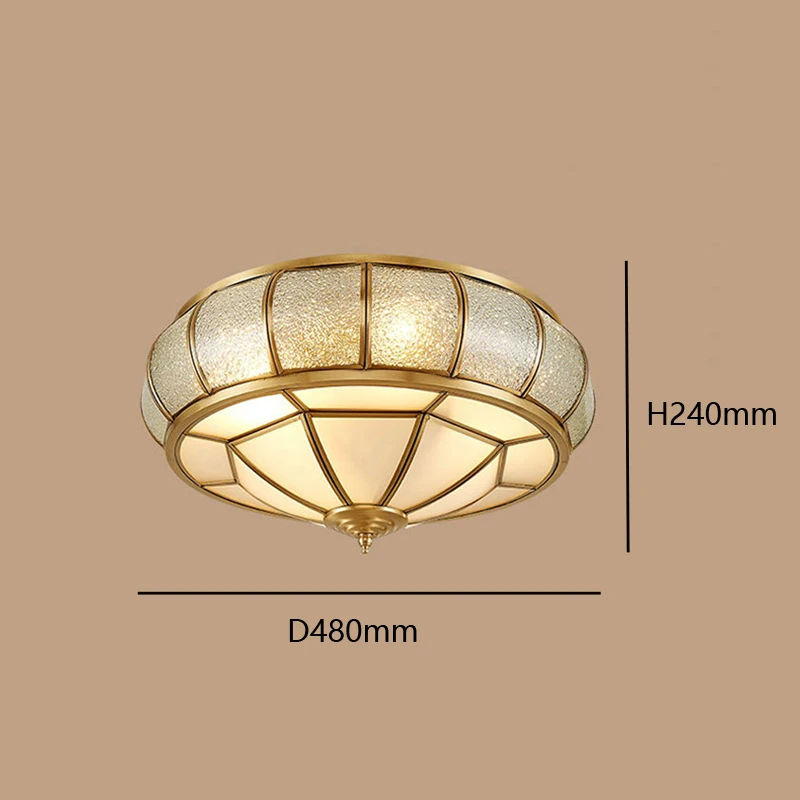 European Style All Copper Ceiling Light Personalized Creativity Ceiling Light Restaurant Living Room Study Bedroom Lighting