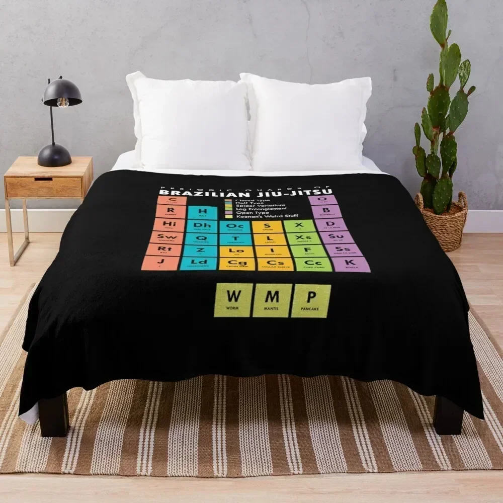 

BJJ Brazilian Jiu Jitsu Periodic Table of Guards Throw Blanket Soft Comfort Blanket for Reading Watching TV
