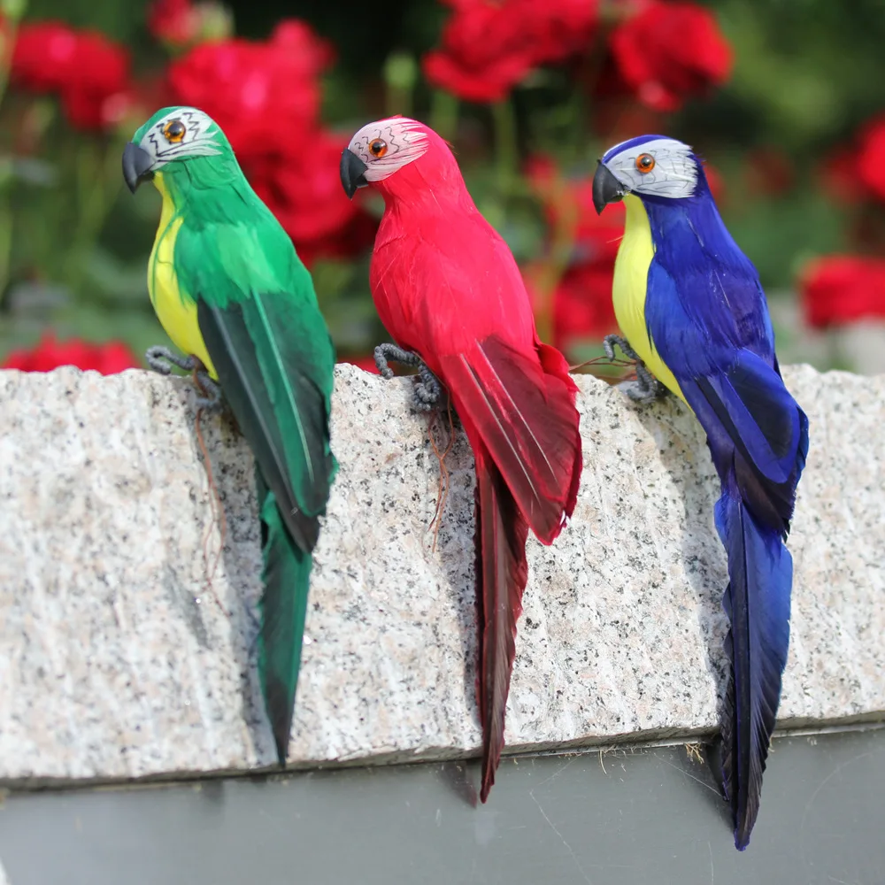 25/35cm Simulation Parrot Garden Decoration Creative Lawn Figurine Ornament Animal Bird Outdoor Garden Party Prop Decoration