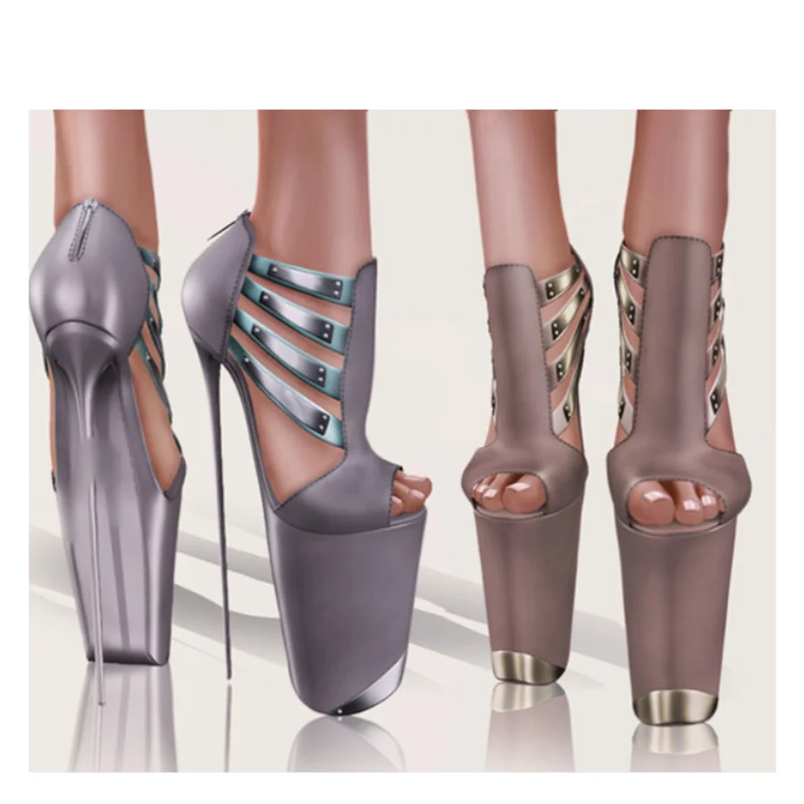 솔리드 패치 워크 플랫폼 샌들 얇은 하이힐 들여다 발가락 패션 섹시한 멋진 2025 여름 빅 사이즈 여성 신발 Zapatillas Mujer