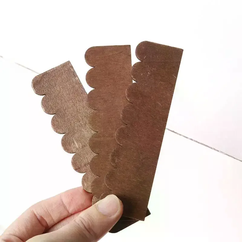 Miniature Wooden Shingles Roof Tiles Toy, 12Pcs Construction Props for Dollhouse
