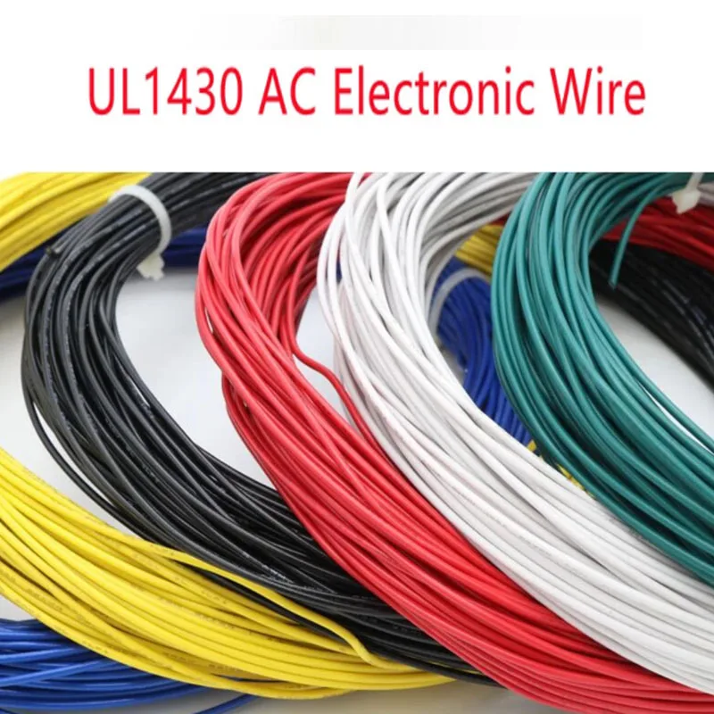 2M UL1430 16-26AWG Hook-up Stranded Wire Flexible Silicone Wire Rubber Insulated Tinned Copper 3000V electronic wire