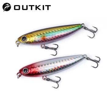 OUTKIT 낚시 루어 플로팅 펜슬 스틱 미끼, 워블러 탑워터 크랭크베이트, 인공 미끼, 롱 캐스팅 하드 미끼, 6cm, 6g 