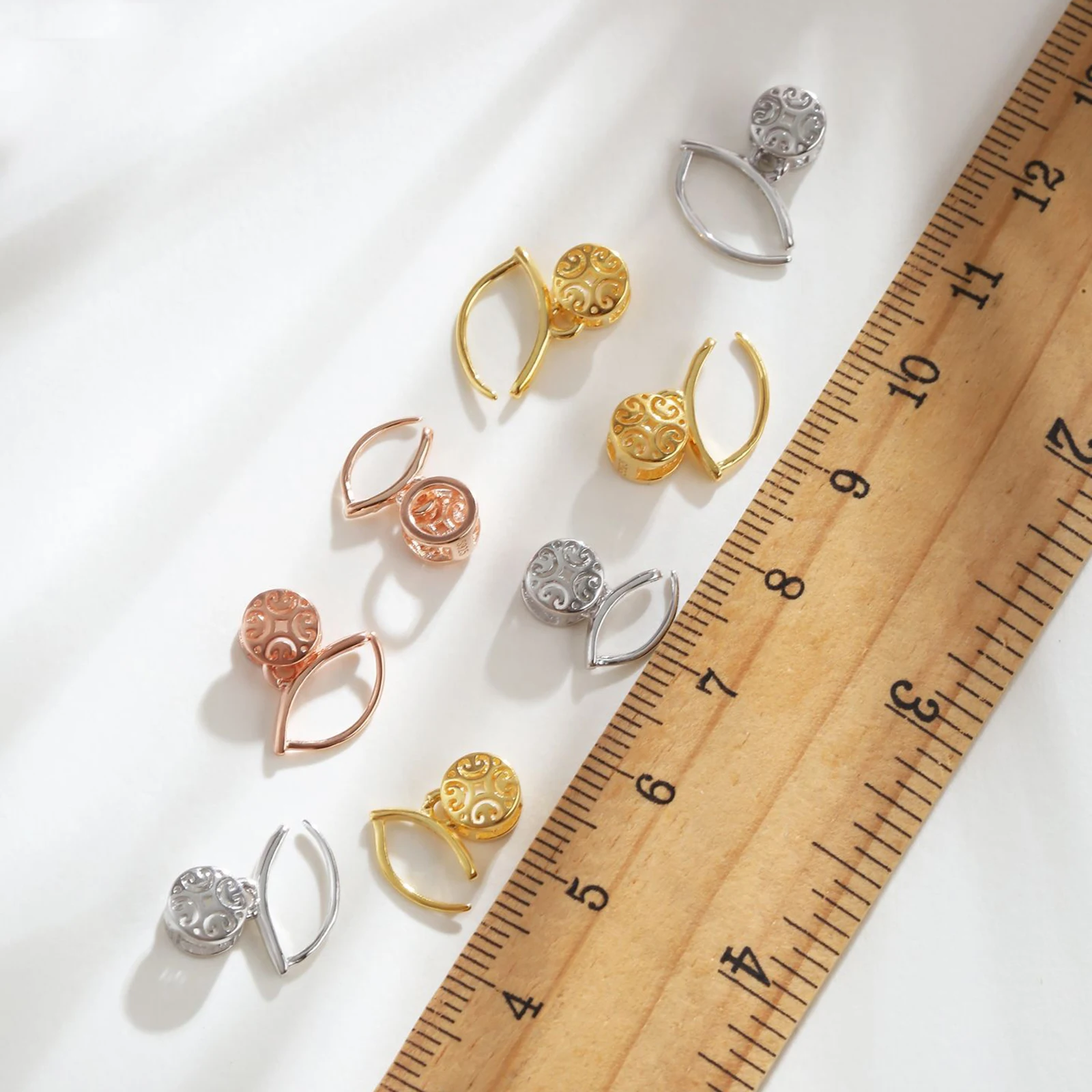 925 Sterling Silver Pendant Blank Base Bull Nose Buckle Fit Amber Honey Wax Jade DIY Necklace Jewelry Making Accessory