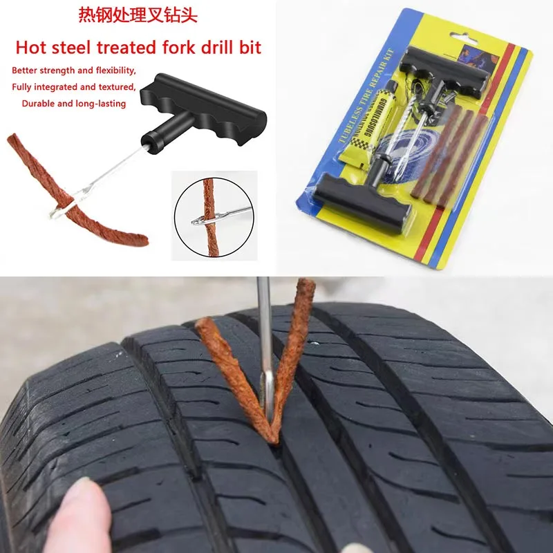 

Car tire repair kit, bicycles, trucks, motorcycles, set tools, tire puncture,foreskin, glue, garage tool accessories