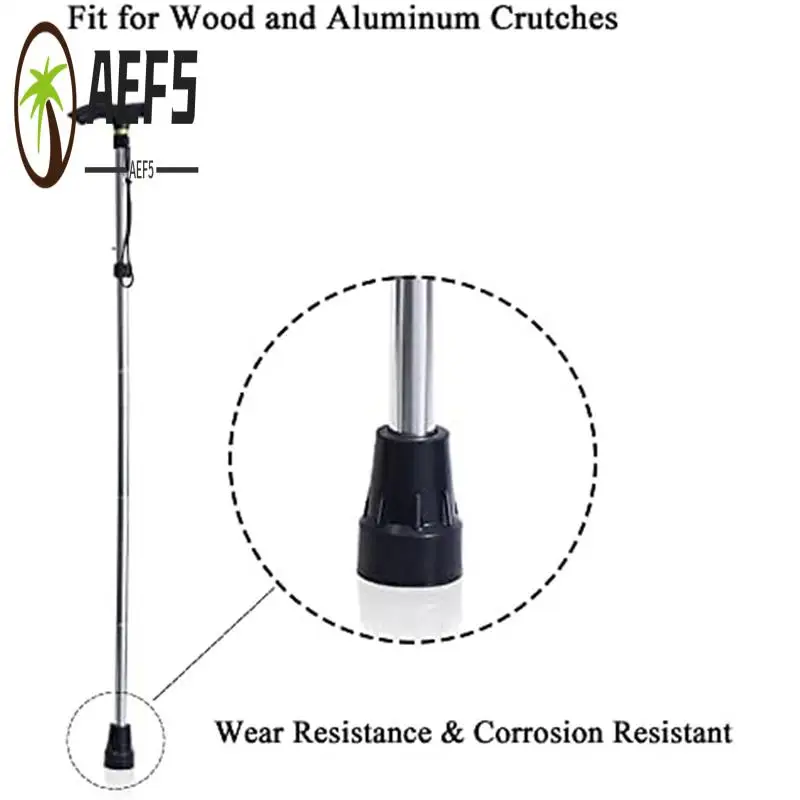 

AEF5-Crutch Tips, Heavy Duty Non-Slip Rubber Cane Tips, Replacement Cane Foot Caps, Crutch Pads, 6 PCS