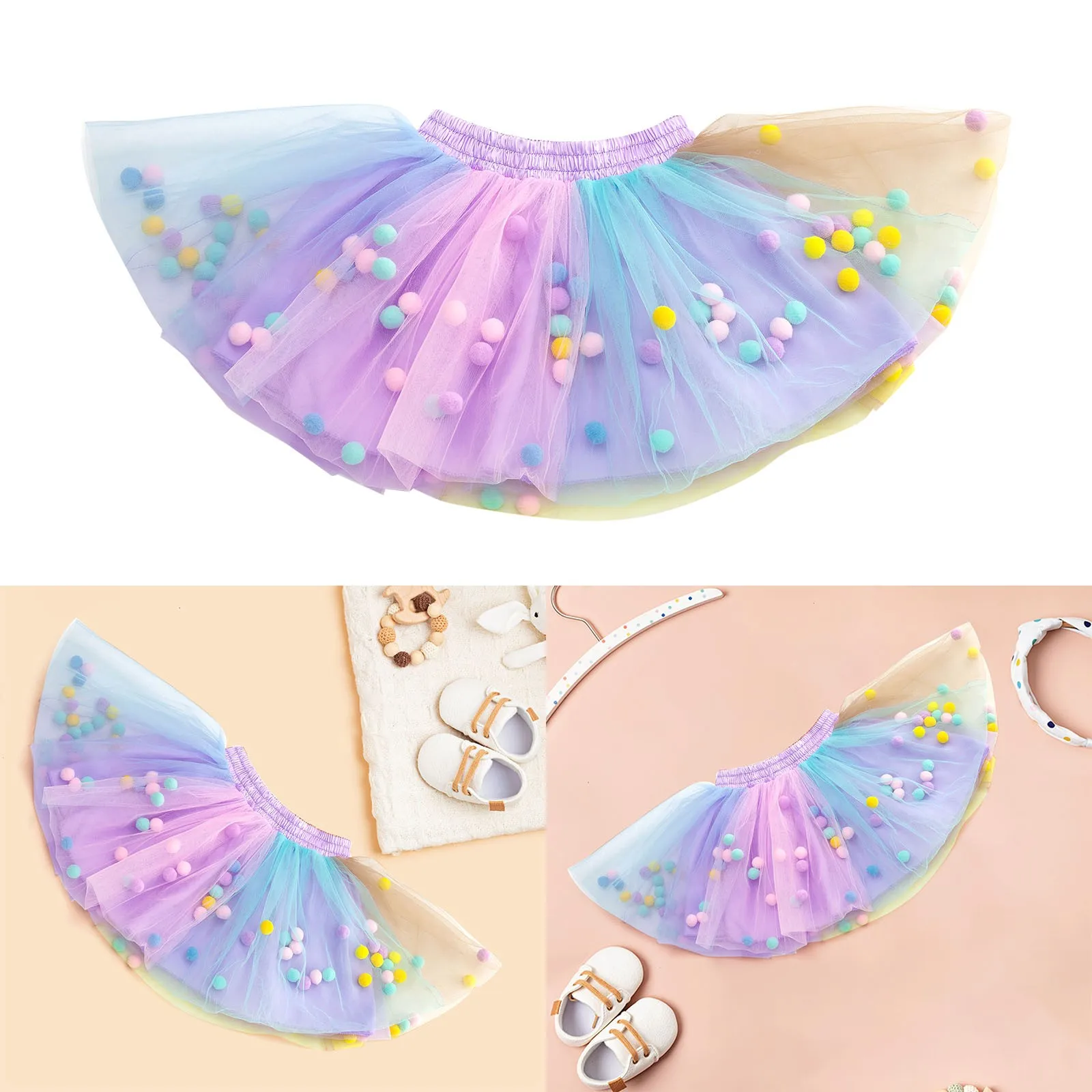 

Girl Skirt Clothes For Girls Tutu Skirt Layered Tulle Princess Skirt With Puff For Little Girls Birthday Party Elastic Clothes