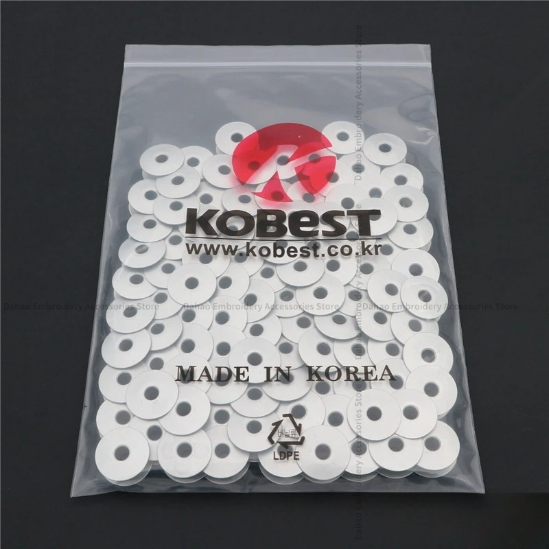 

100PCS Korea Kobest Bobbin 1.6 Times Bobbin Core Diameter 23mm White Aluminum Alloy Large Bobbin Computer Embroidery Machine