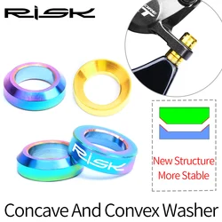 2pairs RISK Mountain BMX Bike Bicycle Titanium M6 Concave and Convex Washer Spacer For Disc Brake Caliper Group