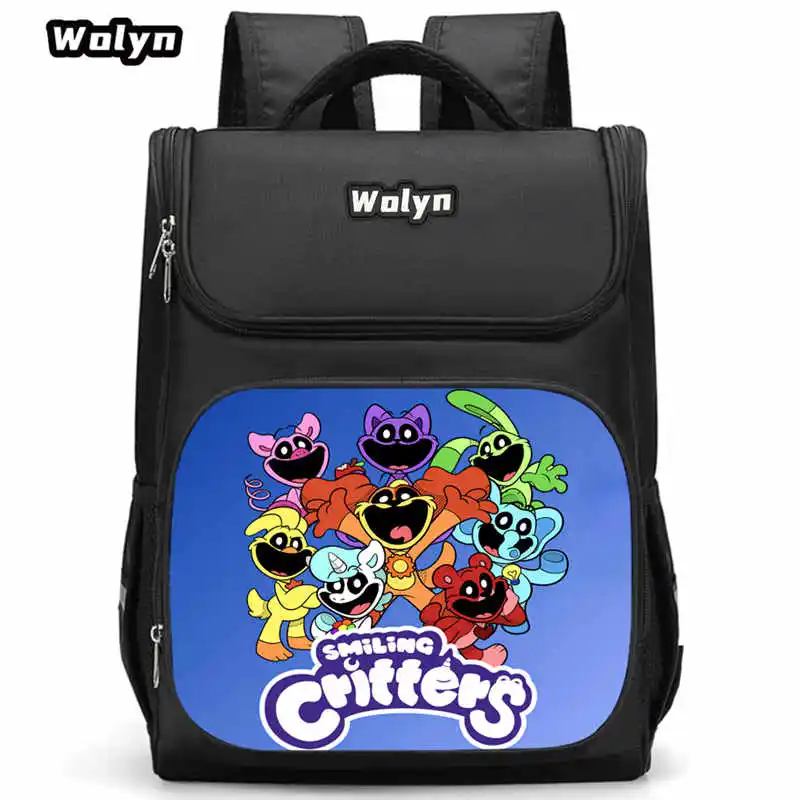 

Mochila Smiling Anime Critters School Bags for Boys Girls ,Large Capacity Cartoon School Bacpack Book Bags for Pupil