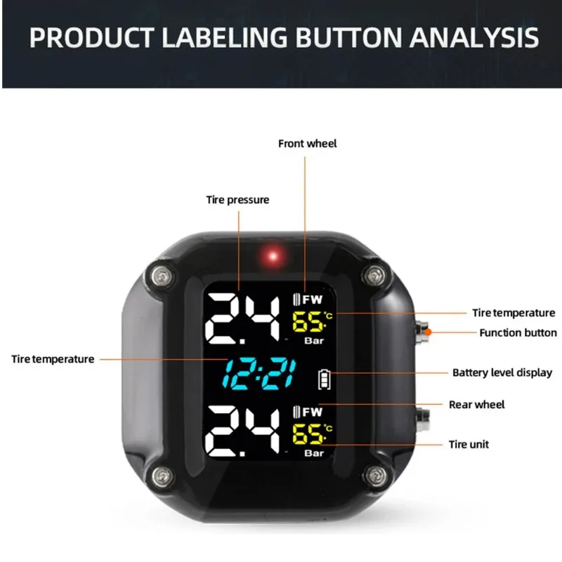 

Датчик давления в шинах мотоцикла Внешний датчик 2-колесных шин