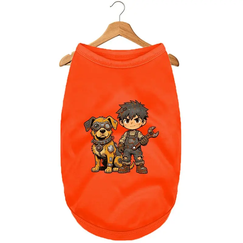 

Summer Pet Clothes: Boy Dog Print Comfy Vest