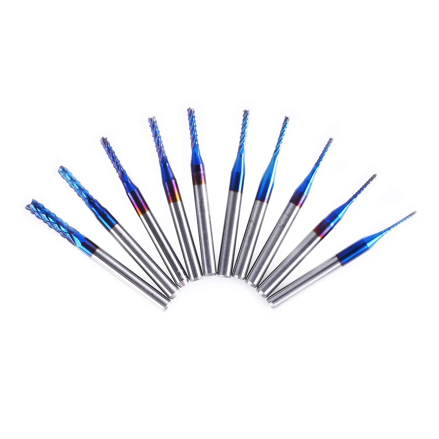 Mantel fräser sain smart genmitsu 10 stücke nano blauer CNC-Fräser, 0,6-3mm, 1/8 "Schaft, für Leiterplatten-Fräs werkzeug