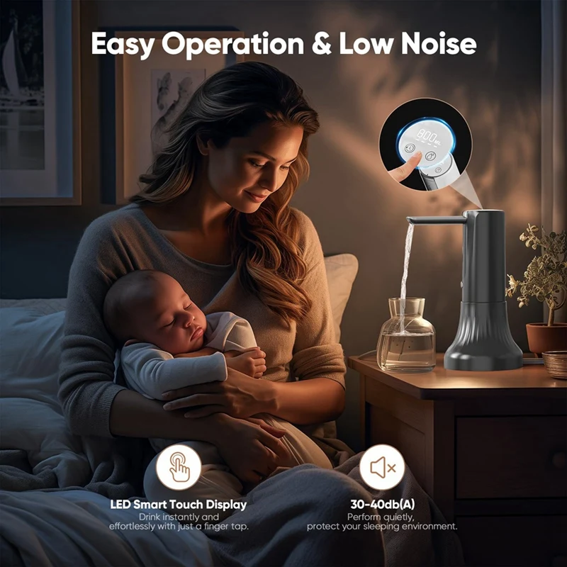 Pompe à eau potable automatique, distributeur d'eau, poignées amovibles, bouteille de 5 gallons, maison, bureau, camping