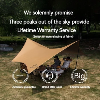 3F UL 기어 캠핑 태양 쉘터 캐노피, 210D 티타늄 블랙 육각 나비 쉐이드 텐트, 야외 해변 여행 방수 천막