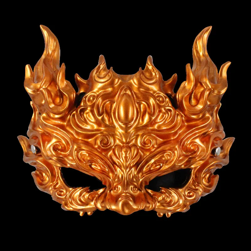 Mask Resin National Style Costume Props Suitablefor Tattoo Shop Dress up Halloween Horror Men Women Same Style Hanfu Collocatio