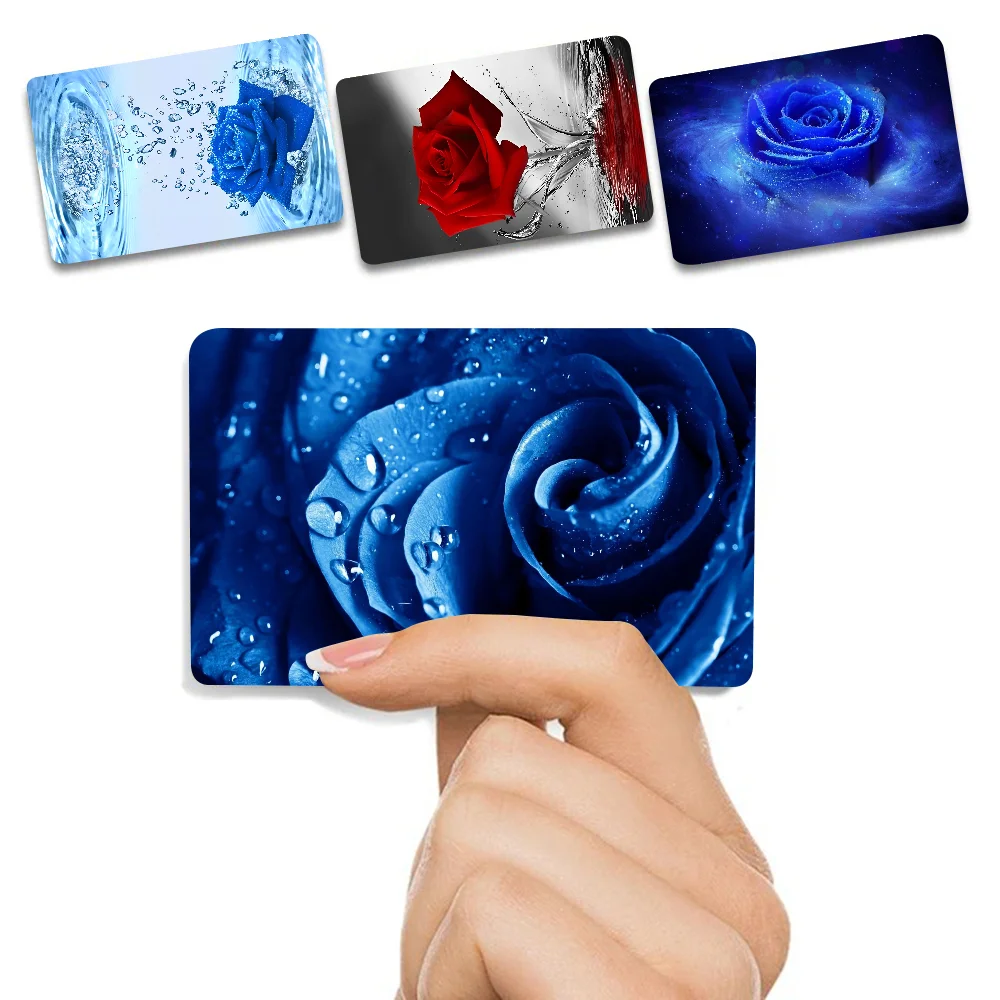 Blau Rot Rosa Rose Diy Kredit Debit Karte Aufkleber Party Aufkleber Dekoration Wasserdicht Kleine Chip Karte Haut Aufkleber