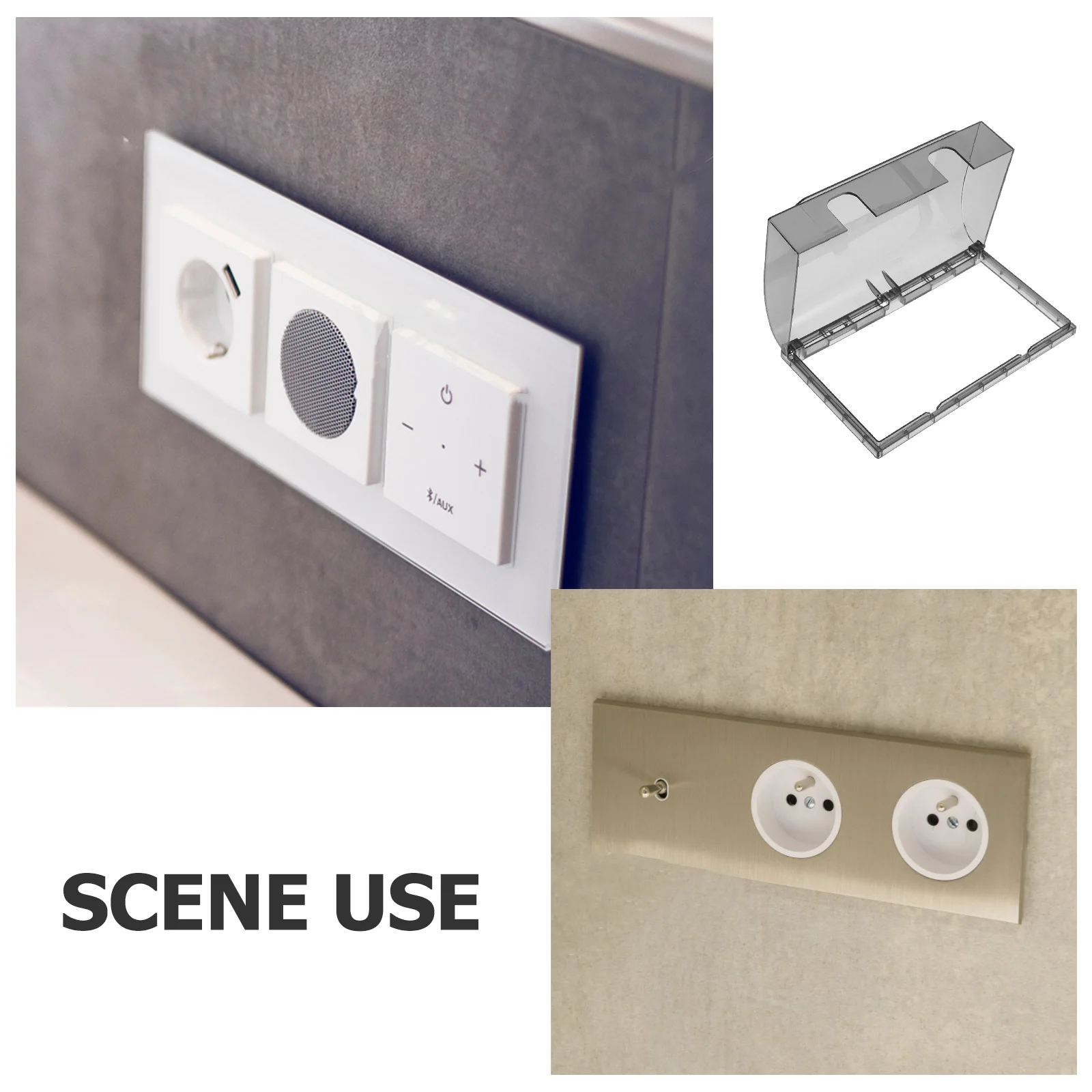 2 Pcs Switch Socket Waterproof Plug Protector Weatherproof Outlet Cover Power Wall Acrylic Receptacle Baby Adhesive