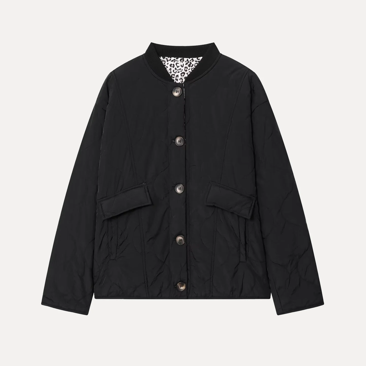 Ele Cotton Jaet Outerwear Z Women's Faion 2025 New Sle Commute Loose Fit Long Sve round Ne Single Button