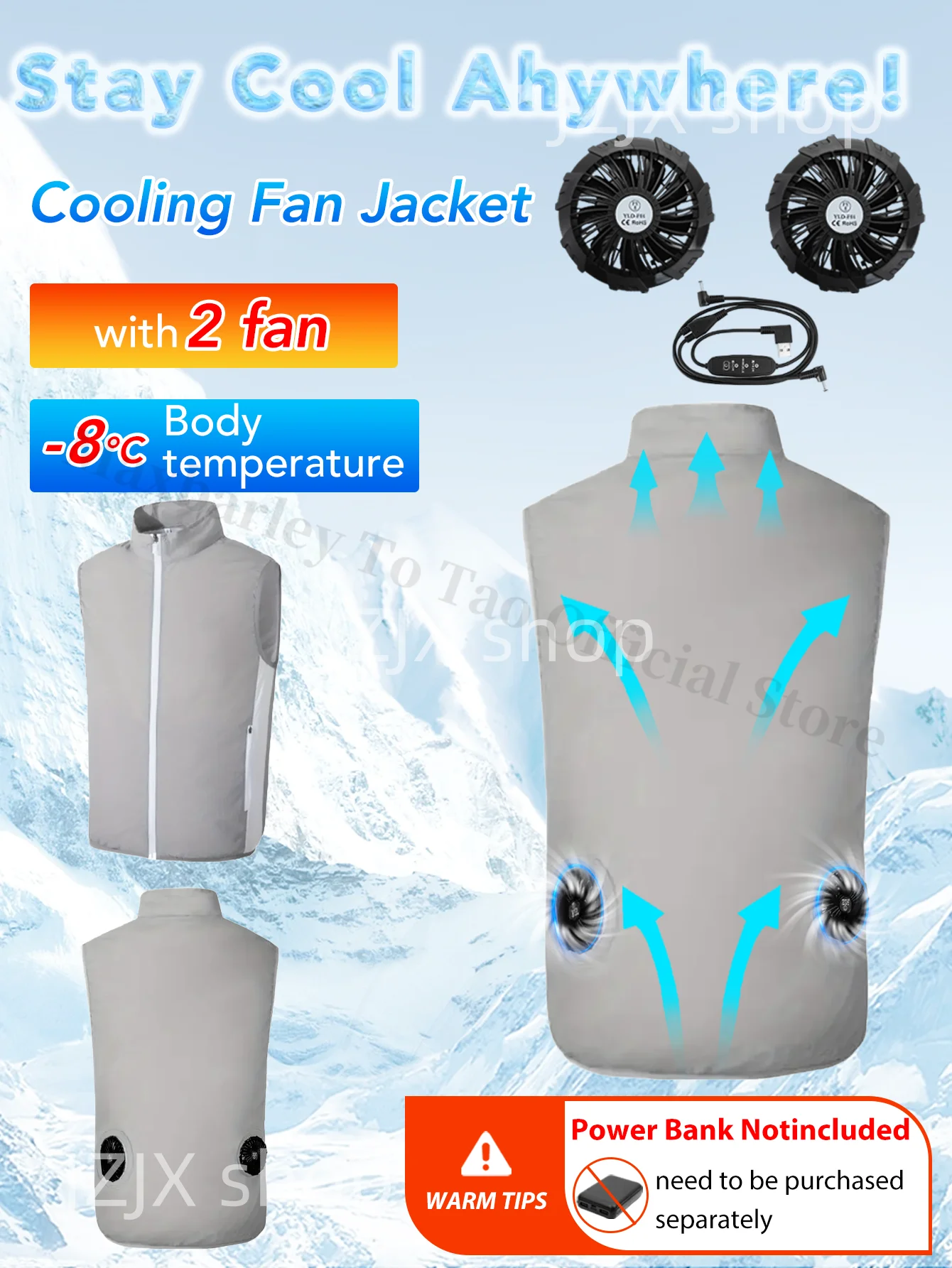 

COMXZ Cooling Vest with Fan Men Women Fishing Air Condition Outdoor Anti-Heat Couple Wear 2024 Summer New Breeze Tech Wear