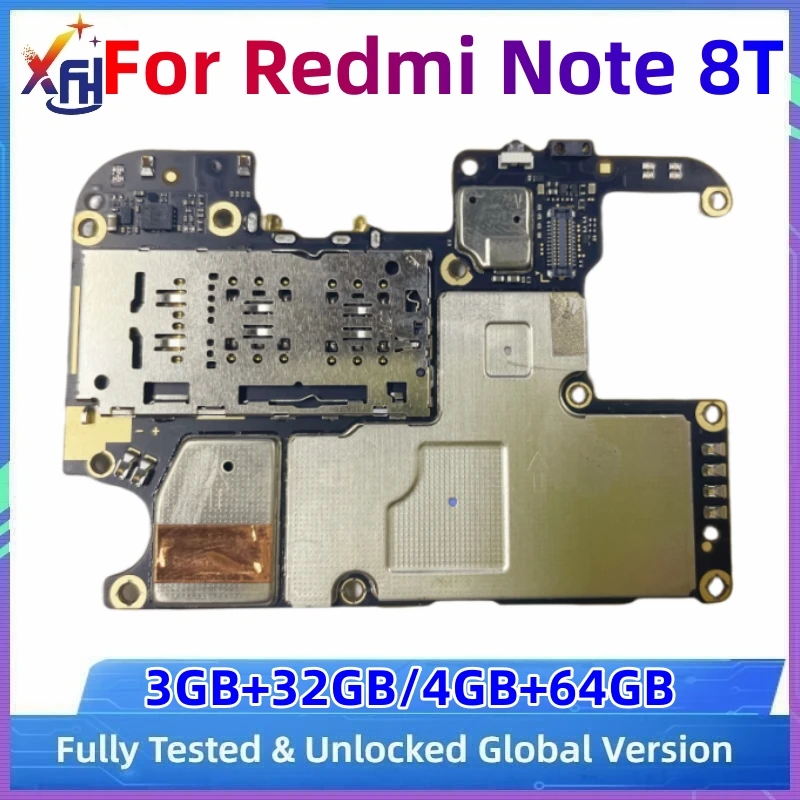 Imagem -02 - Módulo Pcb Placa-mãe para Redmi Note 8t M1908c3xg 32gb Rom 64gb Mainboard Desbloqueado com Processador Snapdragon 665