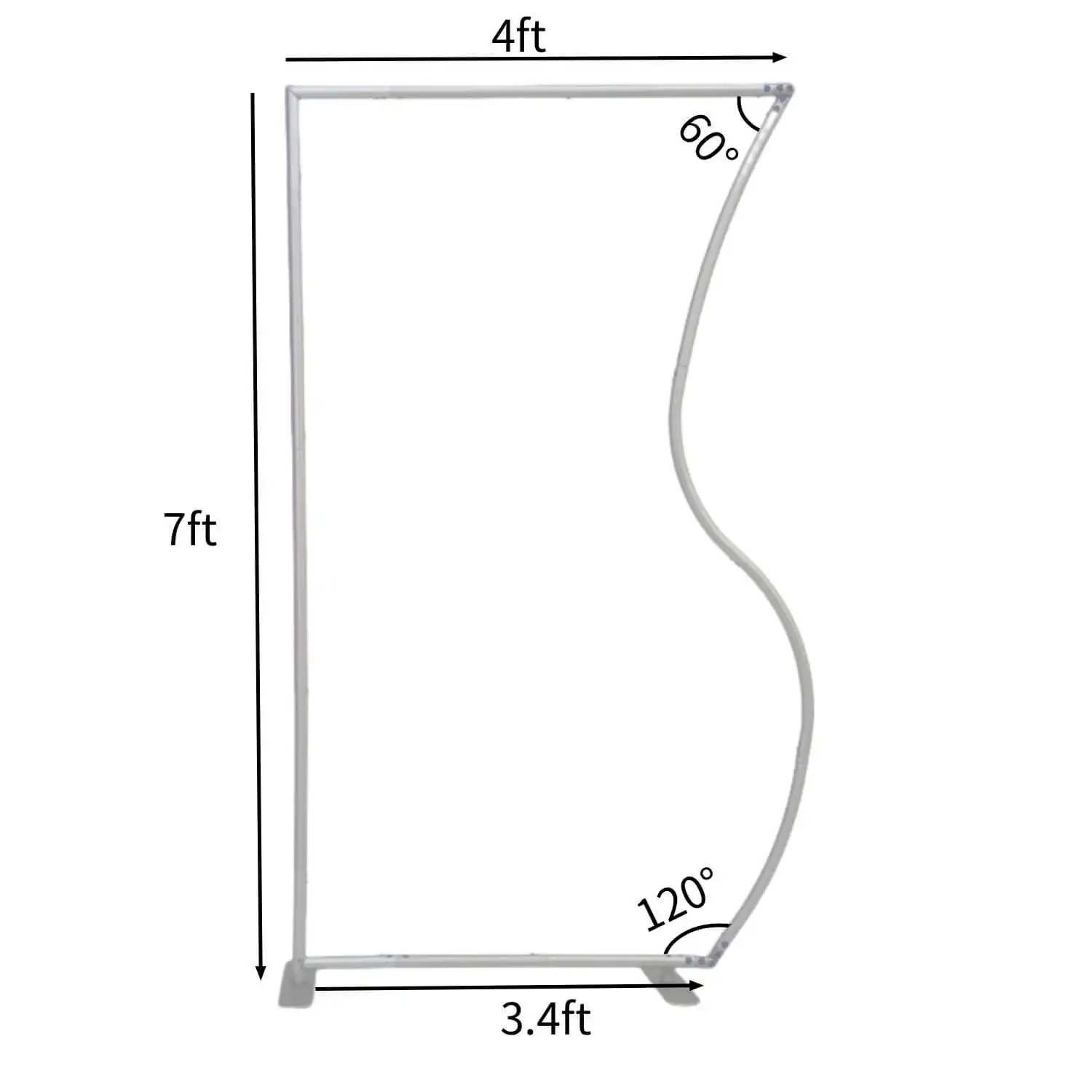 

Customizable Double-Sided Aluminum Side-Wave Display Stand for Wedding Baby Shower Photo Backdrops Customizable Party Decor