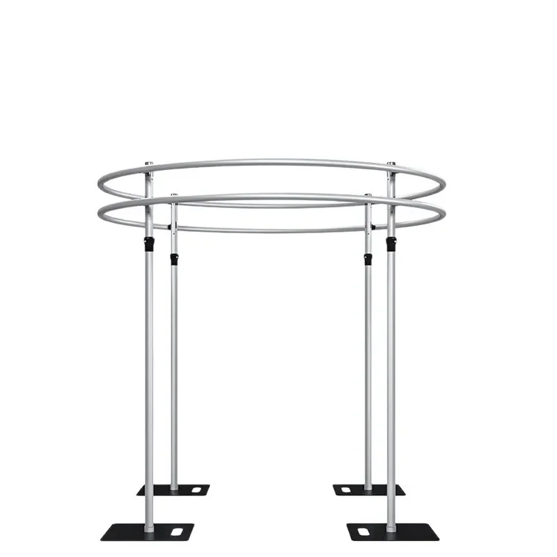 Retractable double-layer round pavilion curtain gauze frame wedding arch wedding background frame